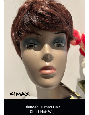 Hand Made Kimax Blended Short High Human Hair Quality Wigs Beauty Color Shown Chocolate Mix