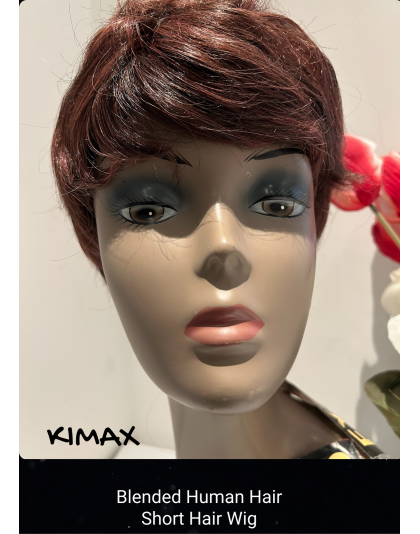 Hand Made Kimax Blended Short High Human Hair Quality Wigs Beauty Color Shown Chocolate Mix