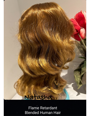 Curly Natasha Hand Made Fiber High Human Hair Quality Wigs Beauty Color Shown