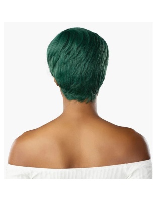 Short Mix Blend Wigs Beauty and Easy To Wear Black Green